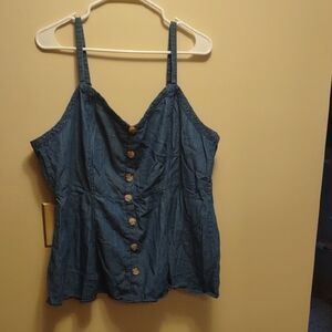 Torrid Blue Buttoned Top